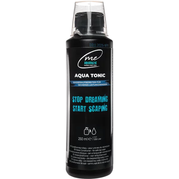 Me AquaTonic 250 ml – Ideale Größe für mittlere Aquarien zur schnellen Neutralisierung von Schadstoffen.