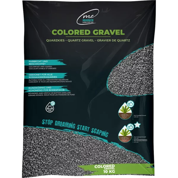Me Colored Gravel Granite Grey 2-3 mm (10 kg) – Strukturierter Granit-Look mit hoher Standfestigkeit.
