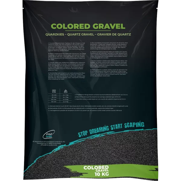 Me Colored Gravel Obsidian Black 1-2 mm (10 kg) – Tiefschwarzer, farbechter Aquarienkies für edle Kontraste.