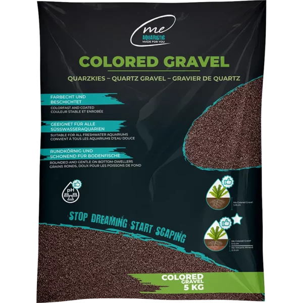 Warm mocha tones for colourful dwarf shrimp: The 5 kg bag of Mocha Brown gravel for small underwater worlds.