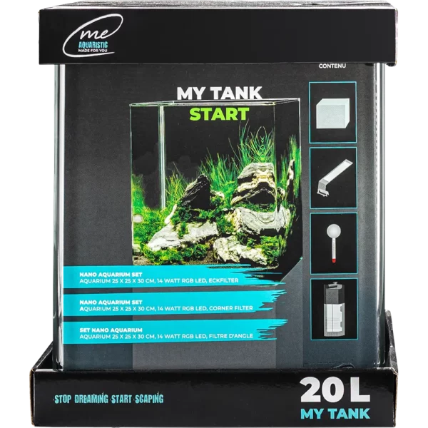 Me My Tank 20 L Start-Set – Komplett-Aquarium mit Chihiros RGB Nano LED und App-Steuerung.