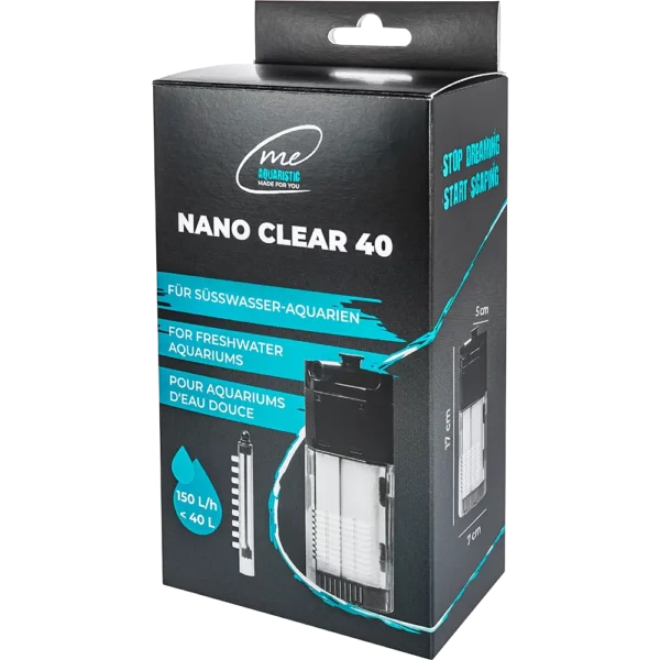 Regelbarer Durchfluss von 150 l/h beim Me Nano Clear 40 – Optimale Strömungsanpassung für Aquarienbewohner.