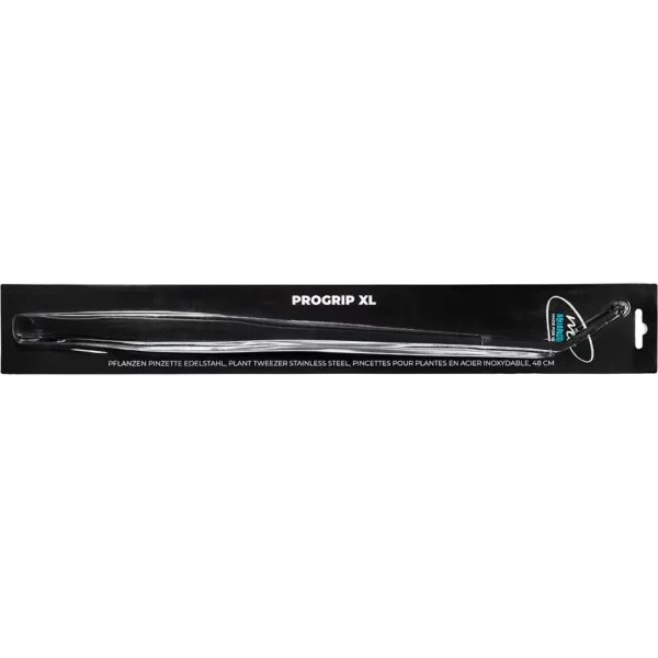 Me ProGrip XL Black gebogen (48 cm) – Professionelle XL-Pflanzenpinzette aus Edelstahl mit schwarzem Finish.