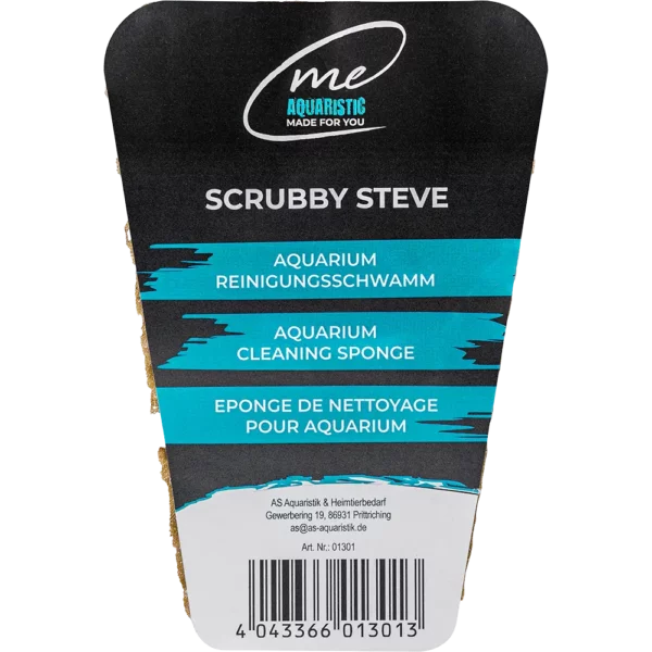 Me Scrubby Steve – Spezial-Reinigungsschwamm für Glas-Aquarien zur sanften Entfernung von Algenbelägen.