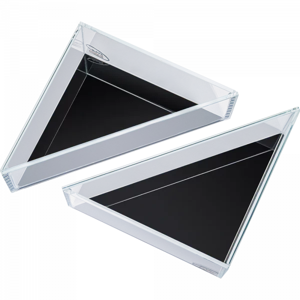Zwei Me EcoShape Triangle Glasschalen in unterschiedlichen Größen als Setansicht