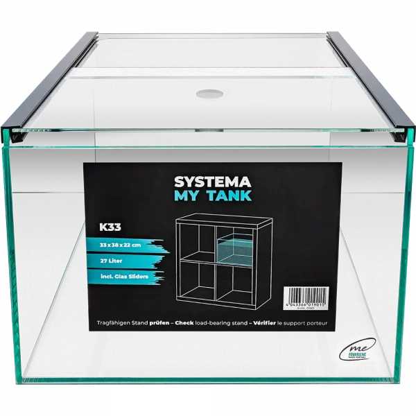 Glas, Kanten und Verarbeitung von Me My Tank Systema K33 27 L in der Detailansicht
